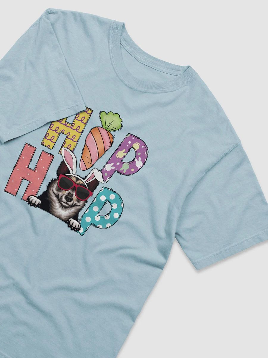 Hip Hop Easter Swedish Vallhund T-Shirt | Cute Easter Day Swedish Vallhund Wearing Bunny Ears and Sunglasses product image (8)