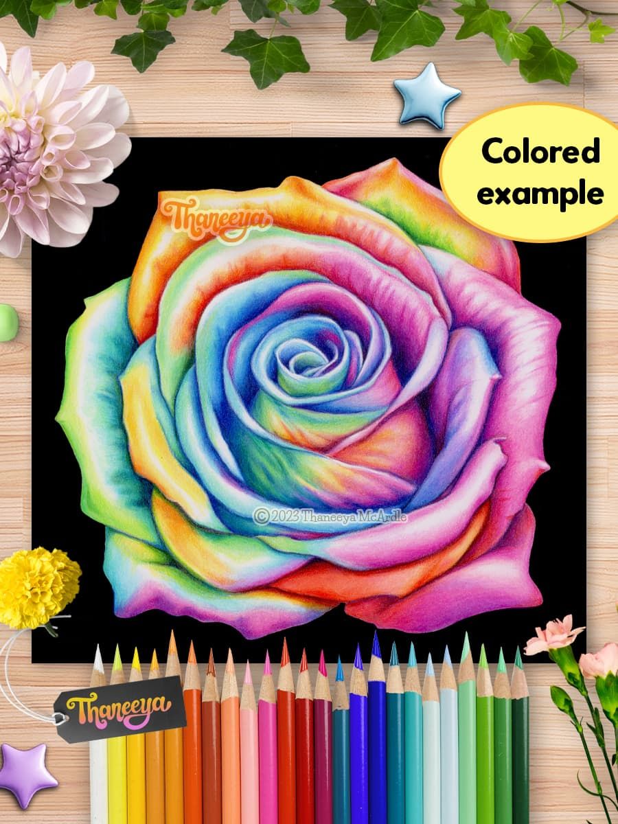 Rose - Single Coloring Page product image (3)