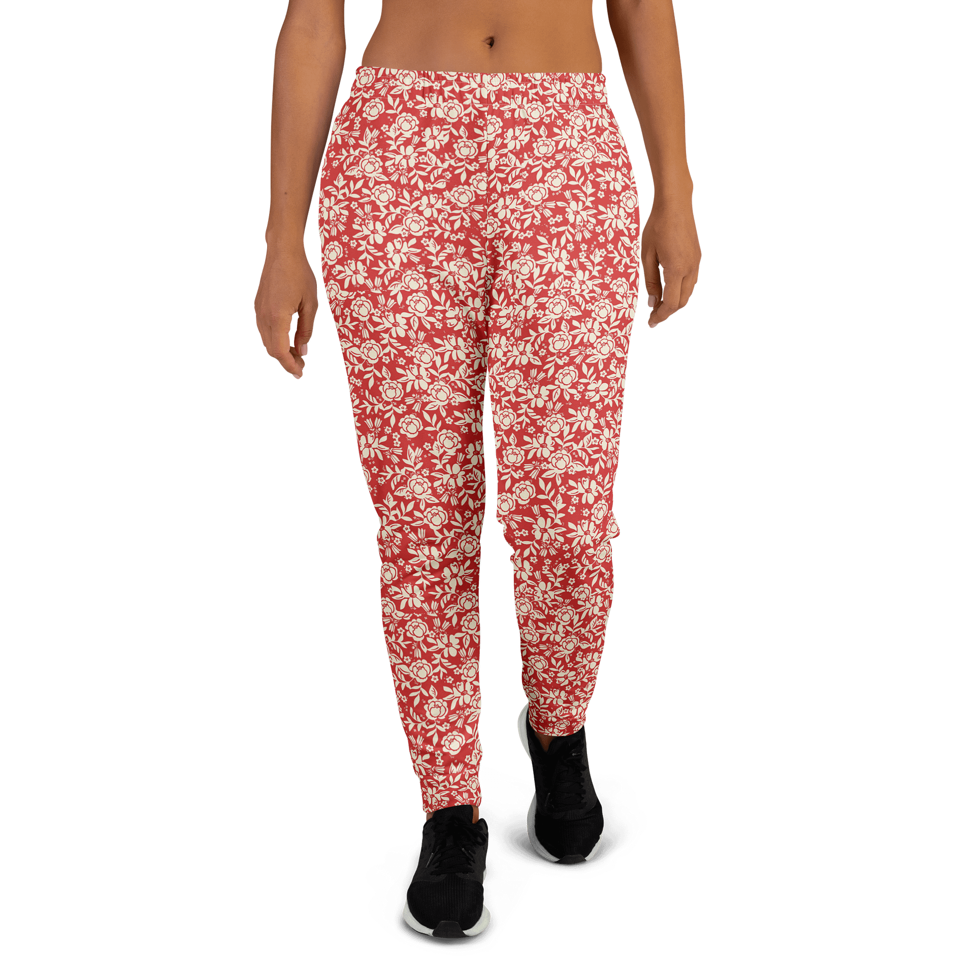 Red Floral All-Over Print Women's Joggers product image (1)