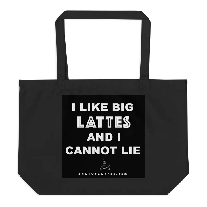 I LIKE BIG LATTES – BLACK TOTE BAG product image (2)