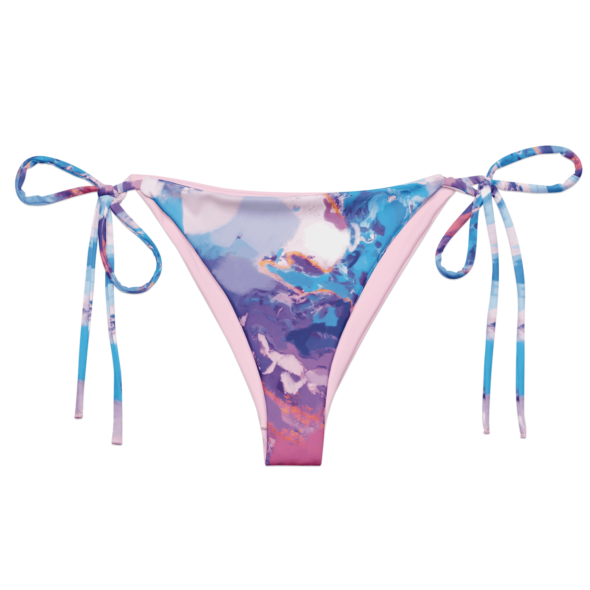 Triangle Bikini Bottom "Marble Effect Pastel Blue Purple Dreamy Waves" product image (2)