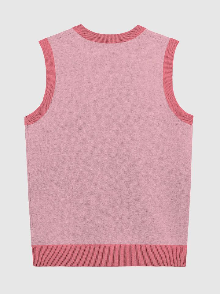 Pink Scholastic Celebration V-Neck Knit Vest product image (9)