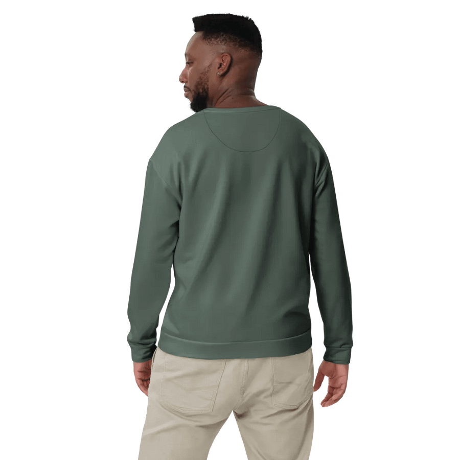 Plain Dark Sage Green Soft Summer Unisex Recycled Polyester Heavyweight Premium Sweatshirt by Treasure Pie product image (12)