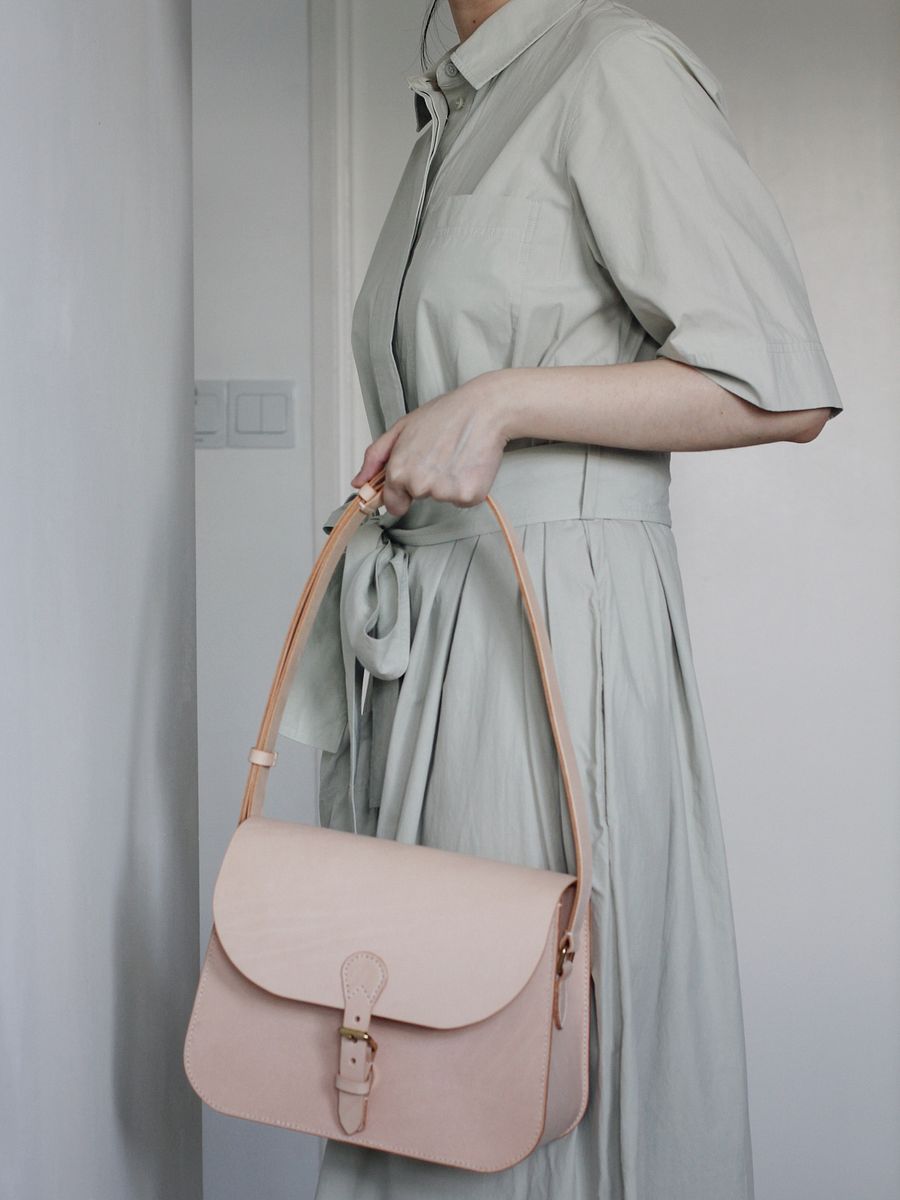 SAMPLE SALE - Vegetable Tanned Leather Saddle Bag in Natural product image (3)