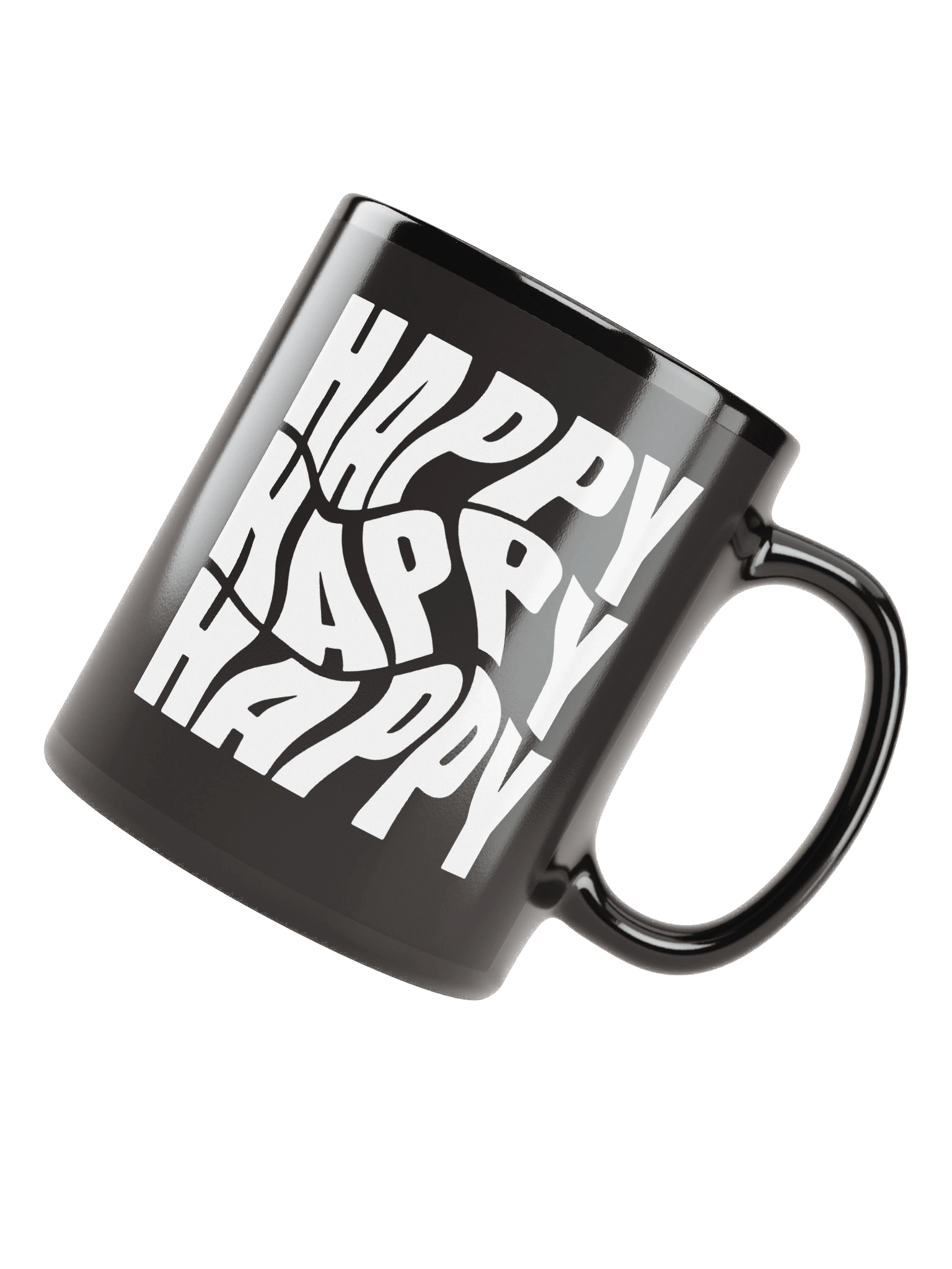 Happy Happy Happy Print Black Coffee Mug product image (5)
