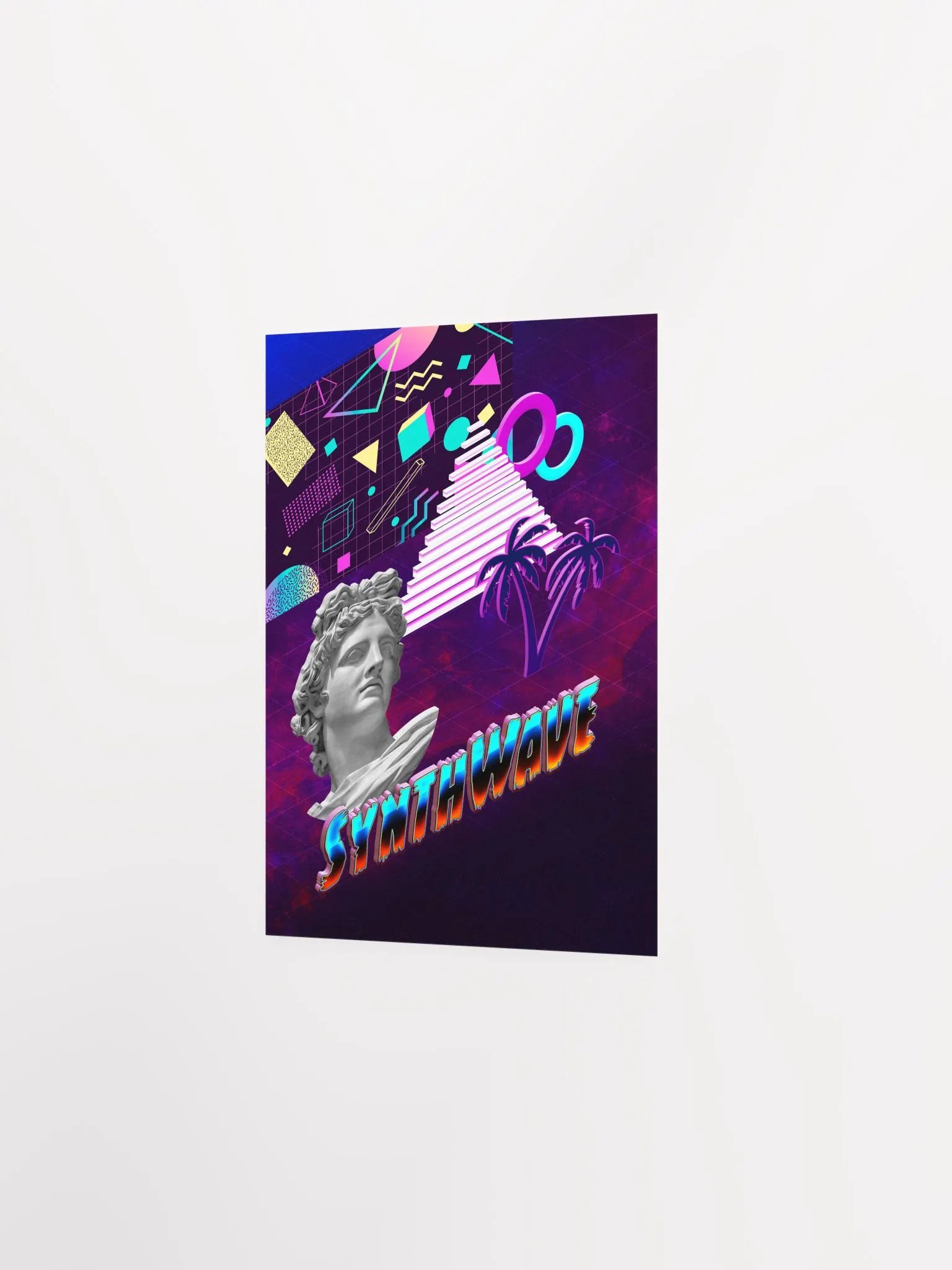 Isometric Synthwave: Apollo, pyramid [synthwave/vaporwave/cyberpunk] — synthwave aesthetic poster, retrowave poster, neon poster,1980s print product image (7)