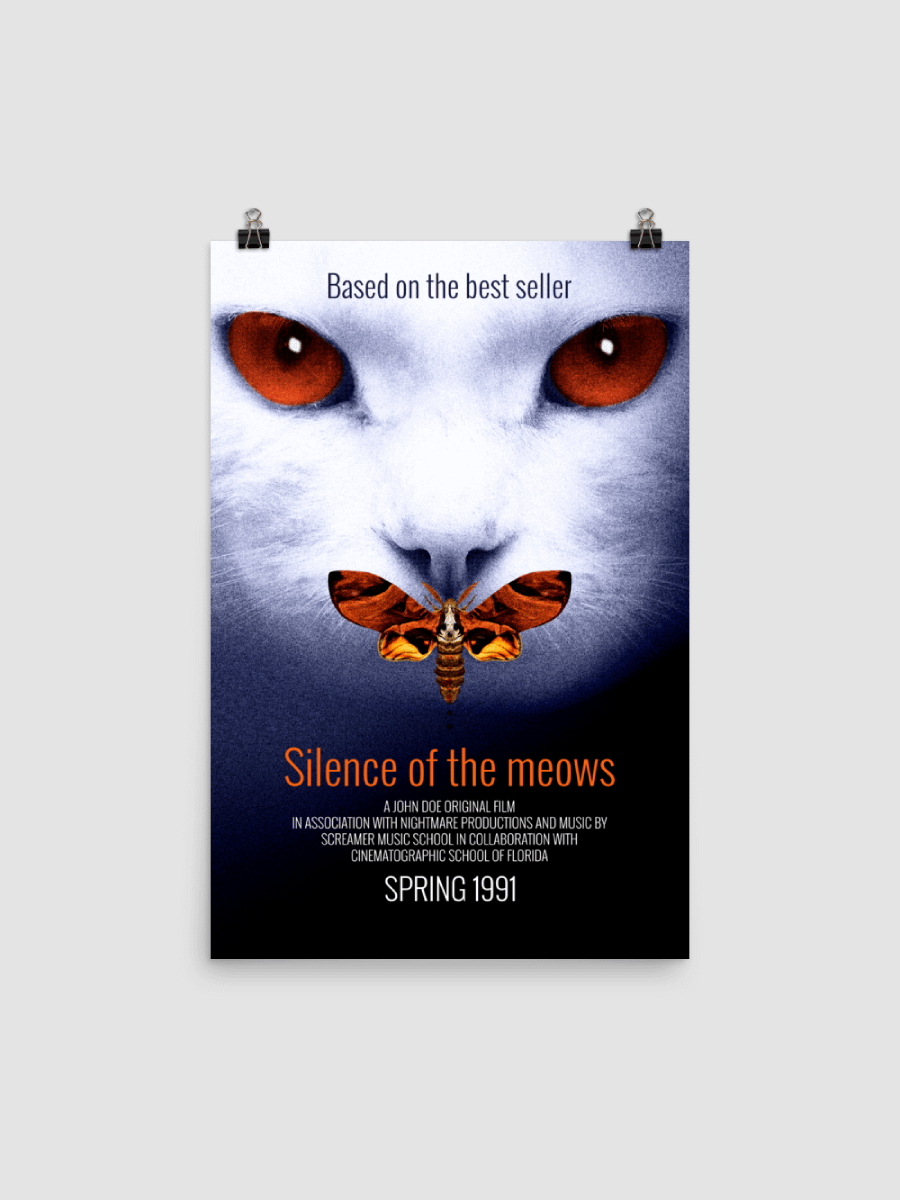 "Silence of the Meows" Poster - Fun Parody Art in Premium Matte Print product image (2)