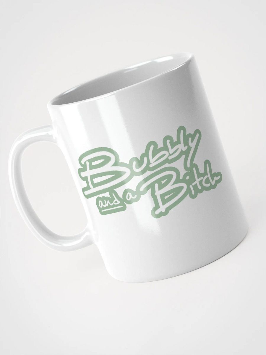 Bubbly and a B*tch (lined design, #96B697) glossy white mug product image (5)