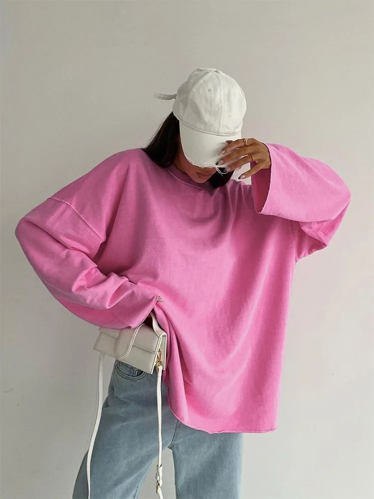 Round Neck Long Sleeve Oversized Tshirt product image (3)