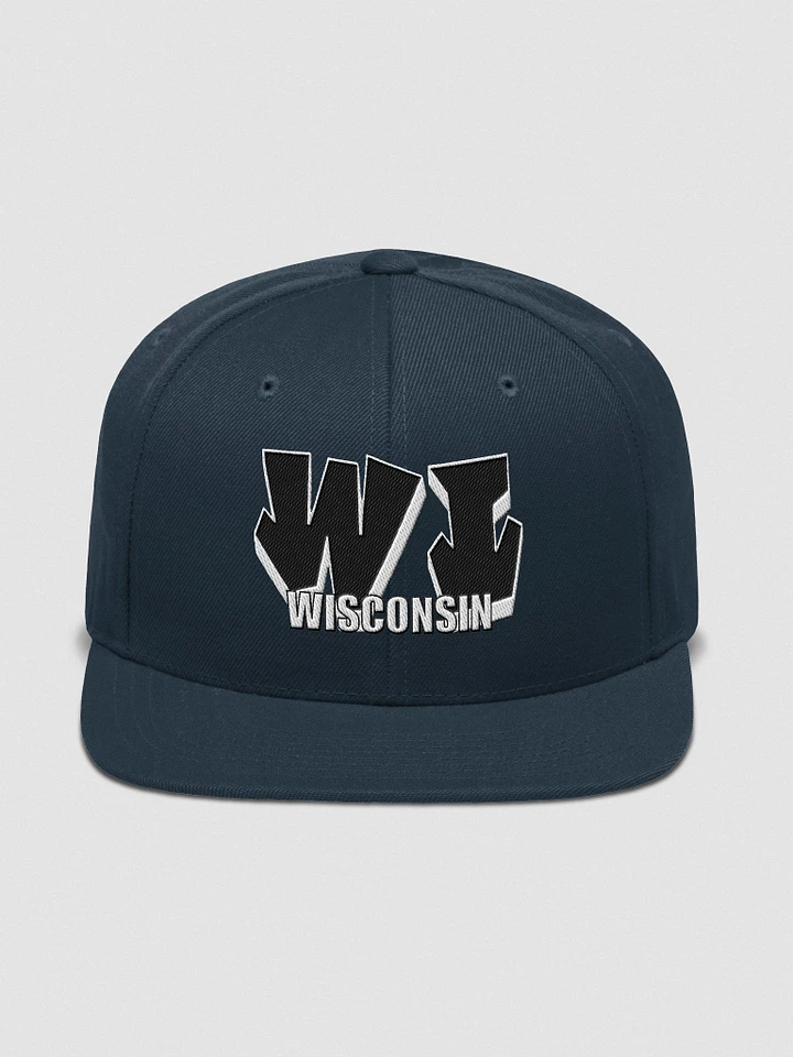 WISCONSIN, WI, Graffiti, Yupoong Wool Blend Snapback Hat product image (1)