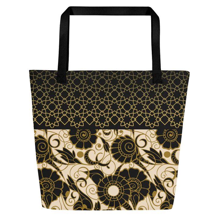 Black And Gold Patterned Tote Bag product image (2)