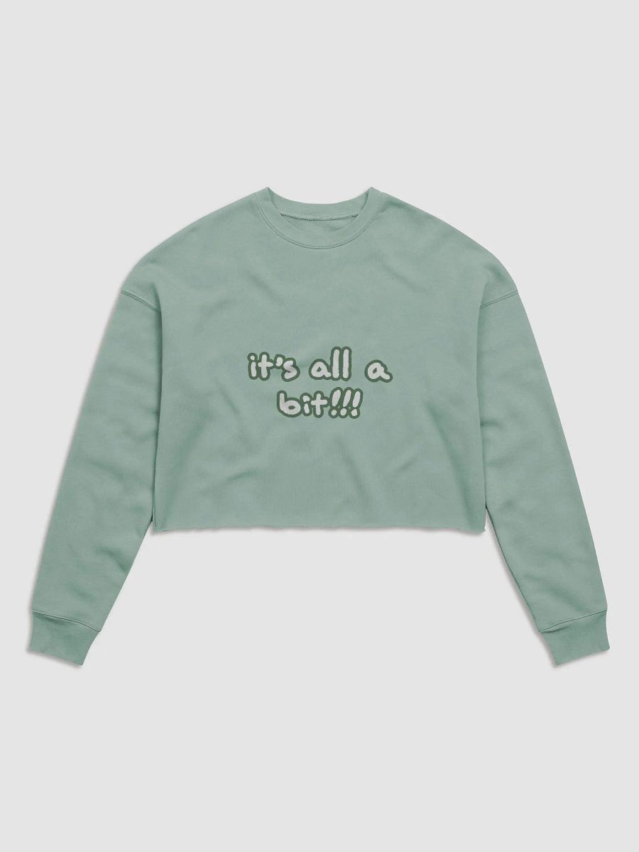 “It’s all a bit!!!” (sm. lined design, #527453) Women's Fleece Crop Sweatshirt product image (10)