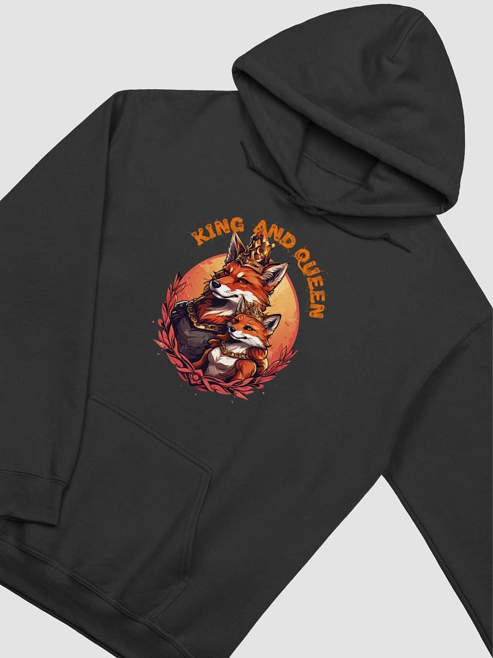 King and Queen Fox Couple Hoodie – Elegant Gildan Unisex Classic Hoodie for Couples, Perfect Anniversary or Wedding Gift product image (2)