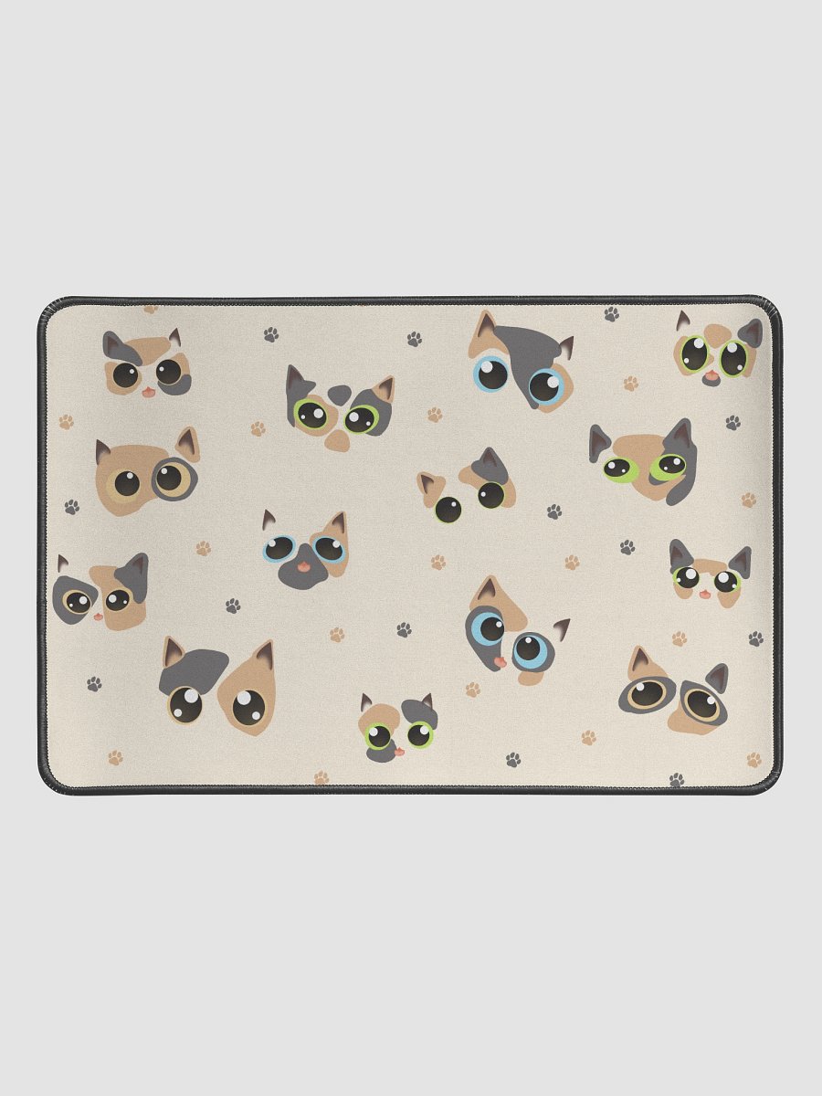 Cute Calico Cat Faces (Multicolor Eyes) Desk Mat 12" x 18" product image (1)