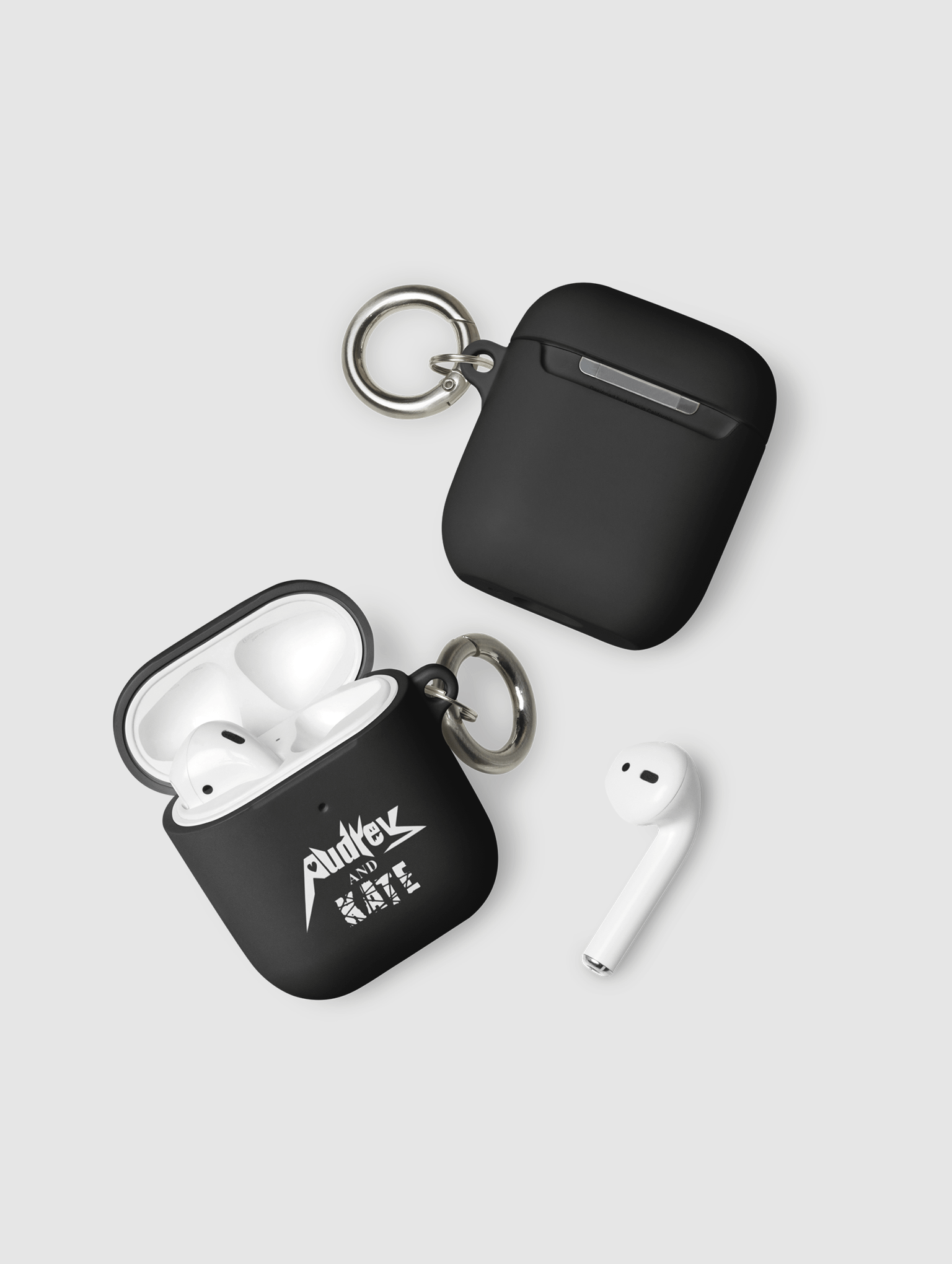 Audrey and Kate Official Square White Logo AirPod Case product image (2)