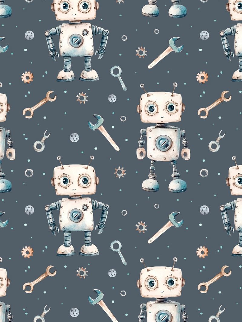Sale No3 - Cute Robot Seamless pattern