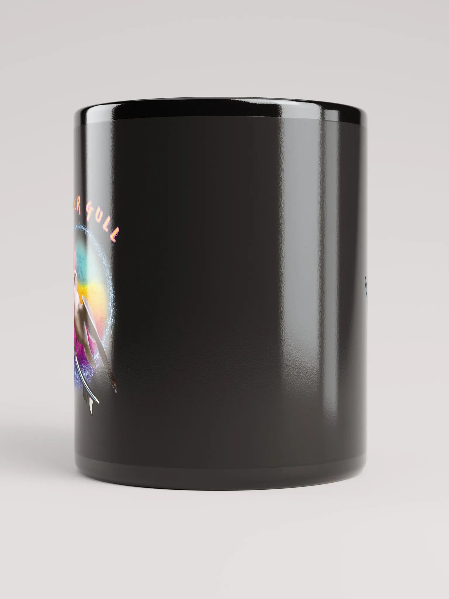 Soleil the Surfer Gull Glossy Black Mug product image (10)