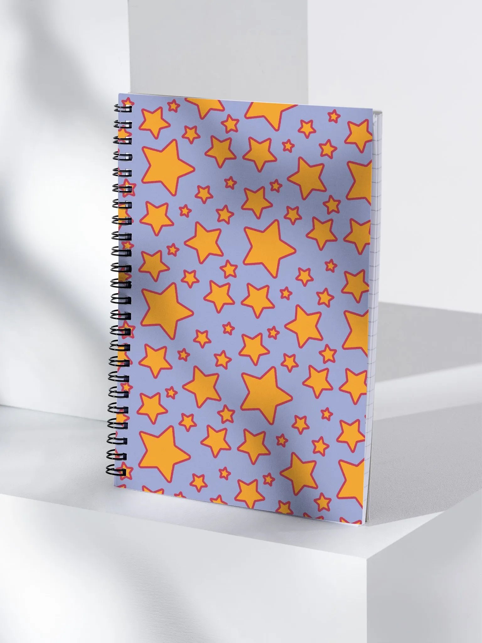 fun star pattern on purple notebook product image (4)