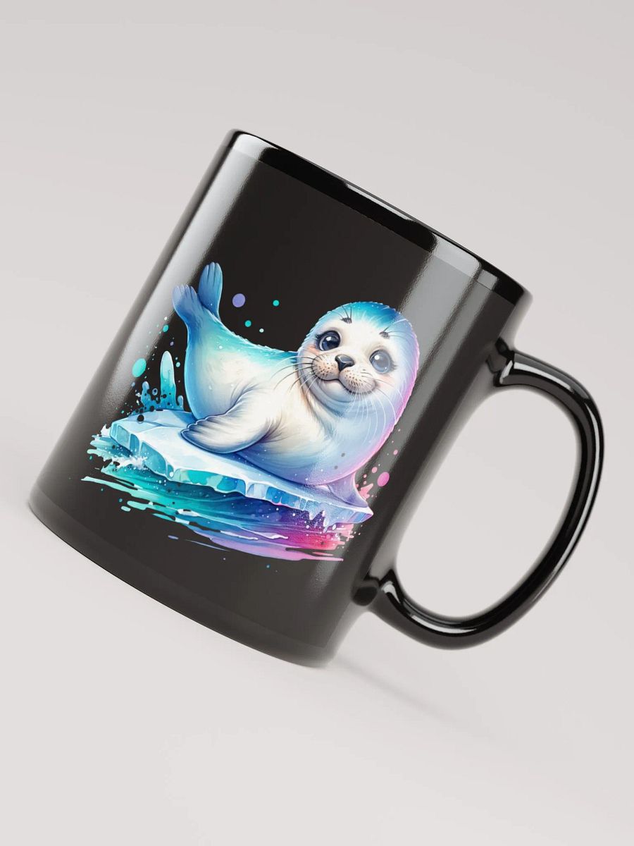 The Whimsical Seal Pup Black Glossy Mug product image (4)