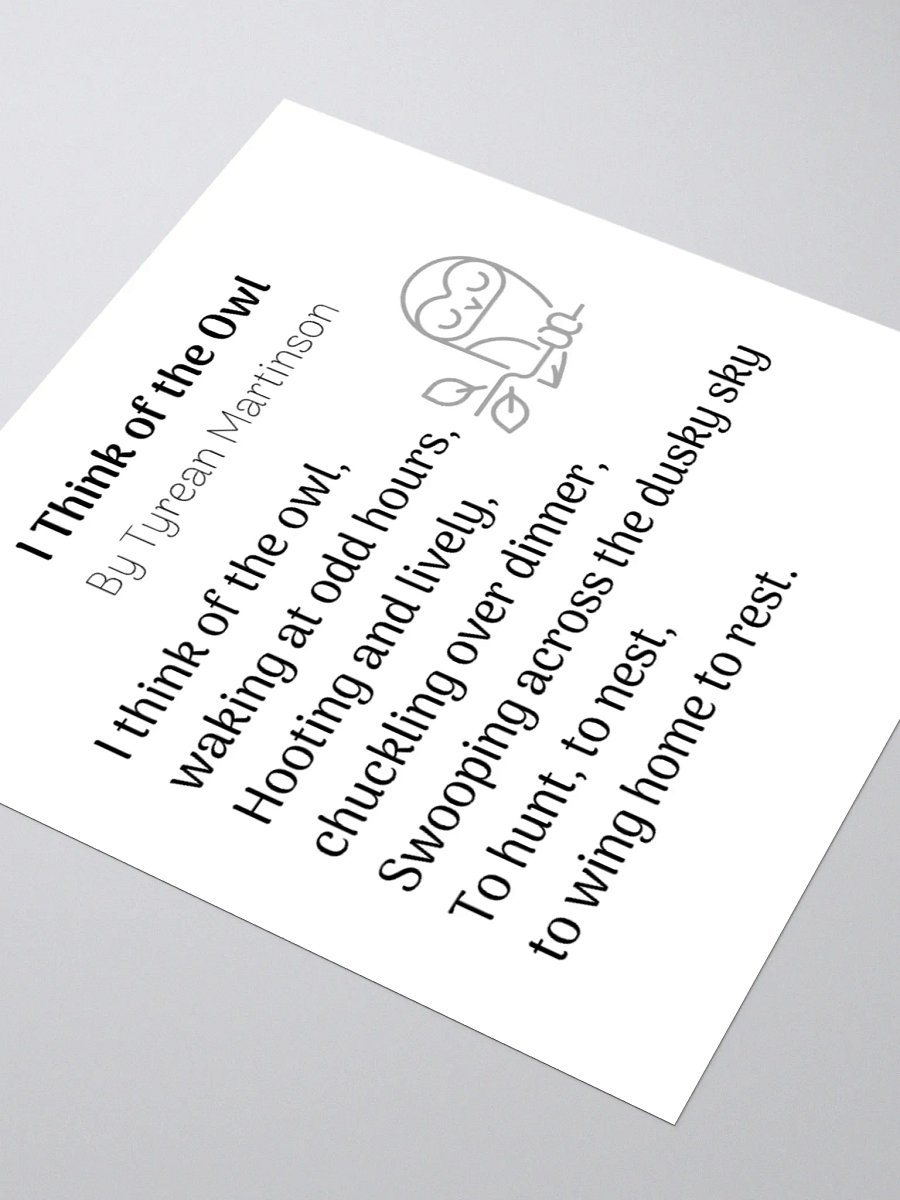 Owl Poetry Sticker product image (8)