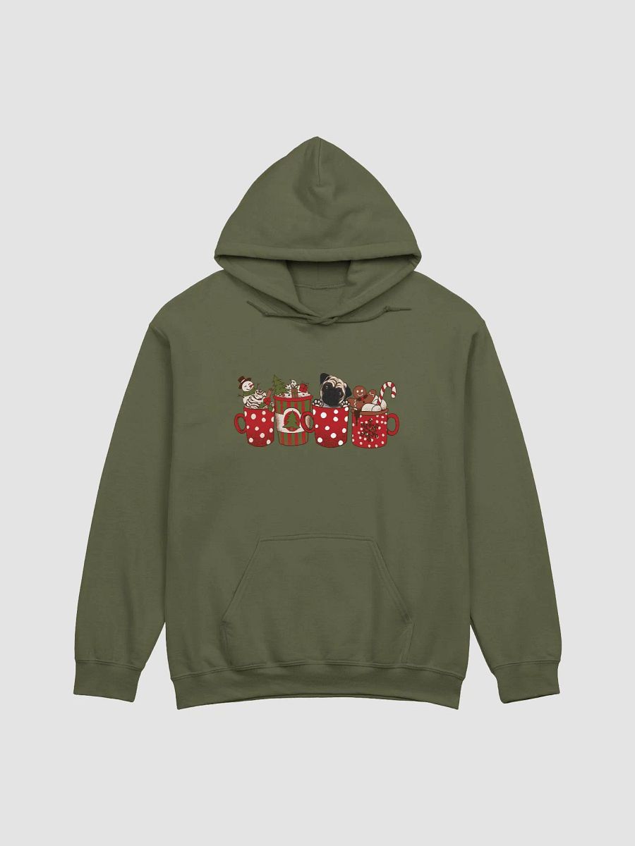 Cute Pug(2) in a Christmas Cup Hooded Sweatshirt | Funny Christmas Pup in a Cup product image (14)
