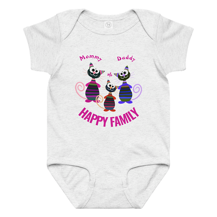 Happy Family Cat Trio Baby Bodysuit product image (5)