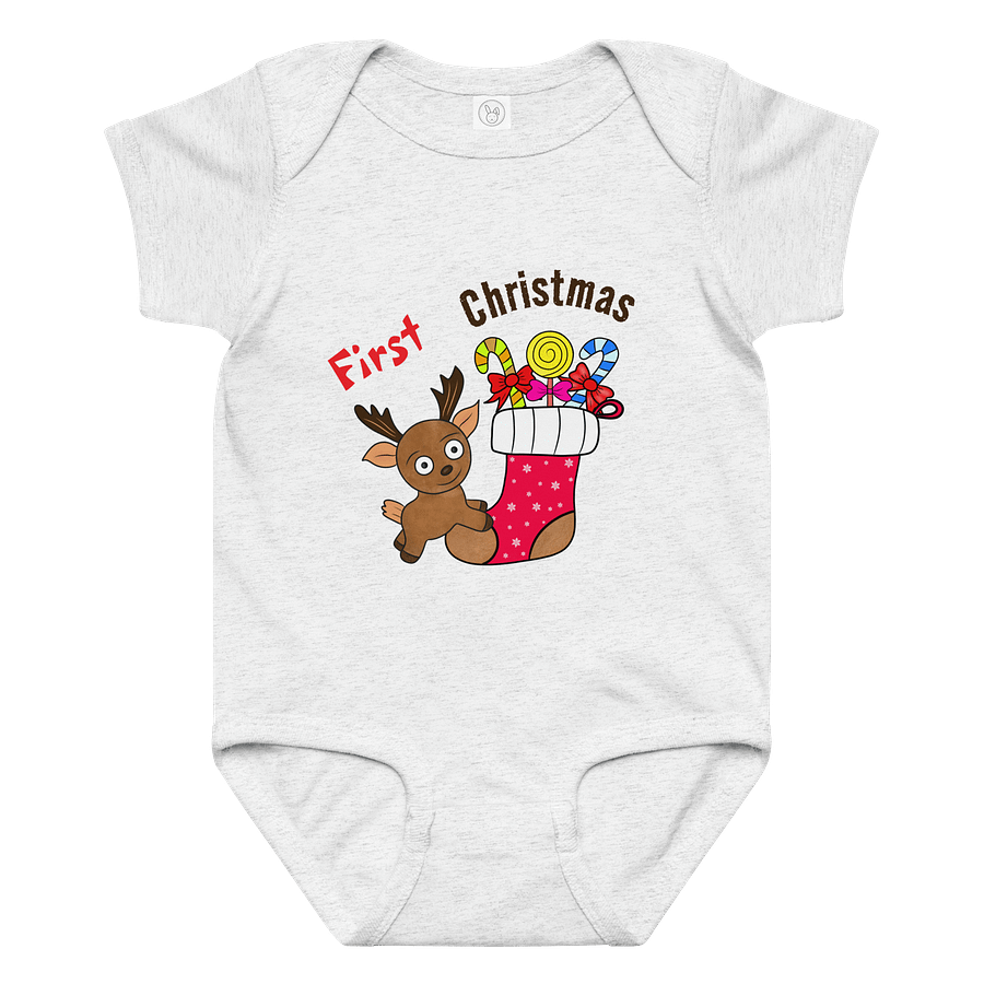First Christmas Reindeer Baby Bodysuit product image (5)