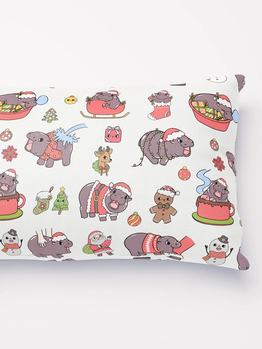 MOODENG'S WHITE CHRISTMAS PILLOW! product image (3)