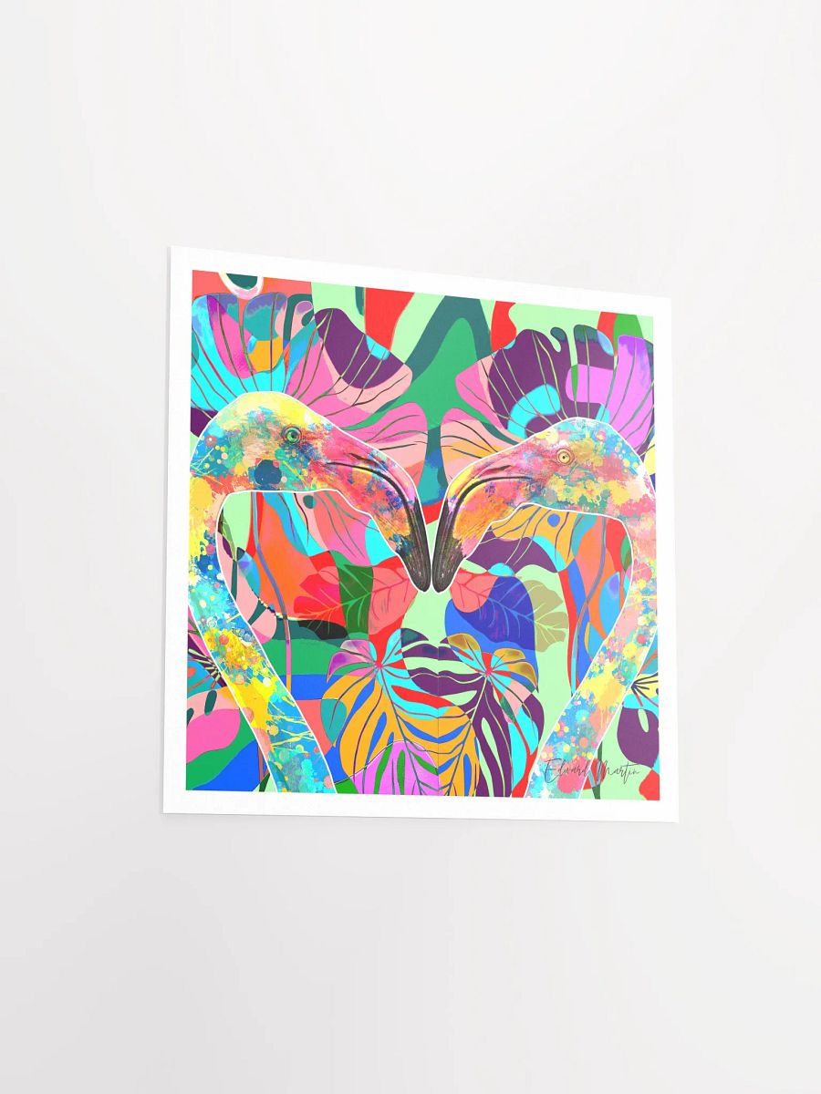 'Avian Devotion' by Edward Martin : Vibrant Flamingo Splatter Poster product image (4)