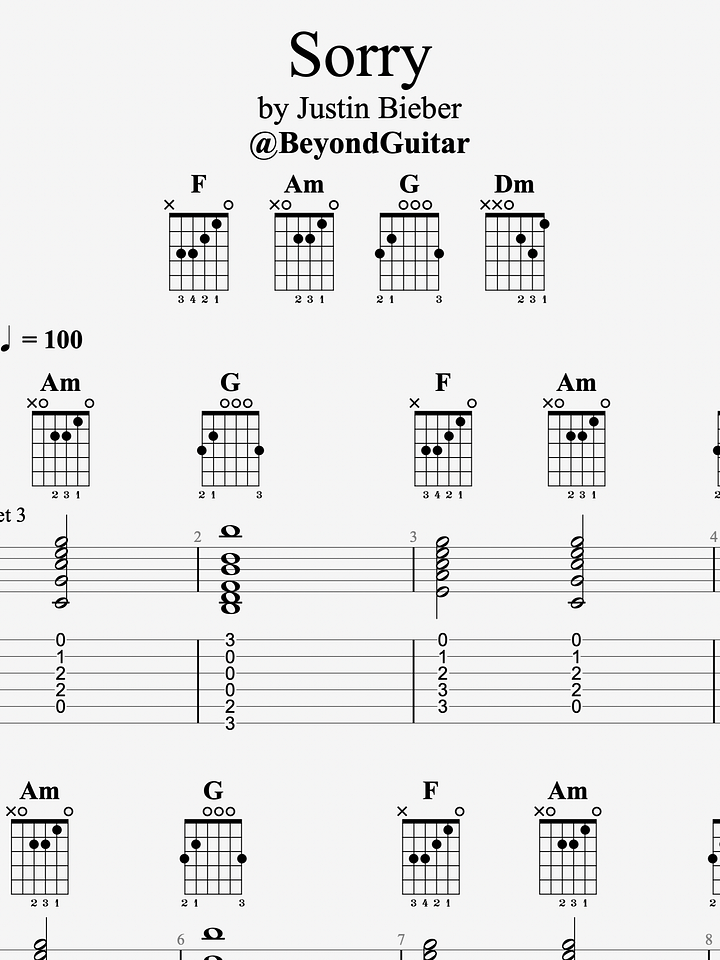 Sorry, by Justin Bieber (chords) product image (1)