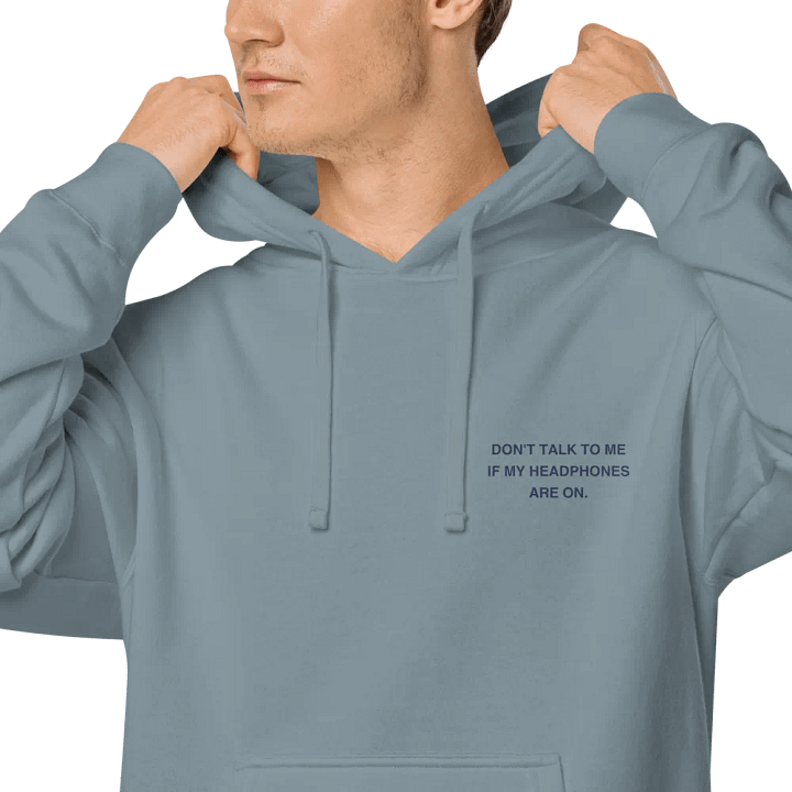L.C. HEADPHONES ON (navy) embroidered pigment hoodie product image (1)