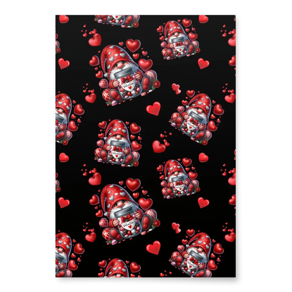 Be Mine Valentine Gnome Wrapping paper set of 3 product image (4)