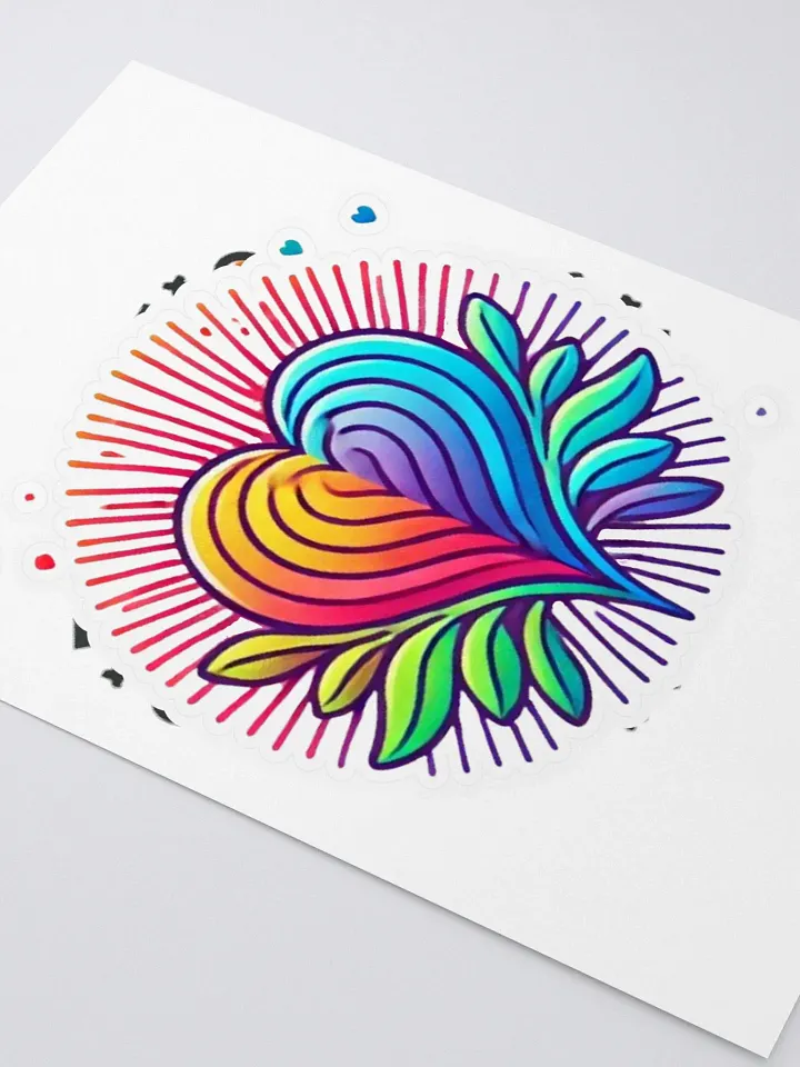 Vibrant Heart Kiss Cut Sticker Sheet product image (1)
