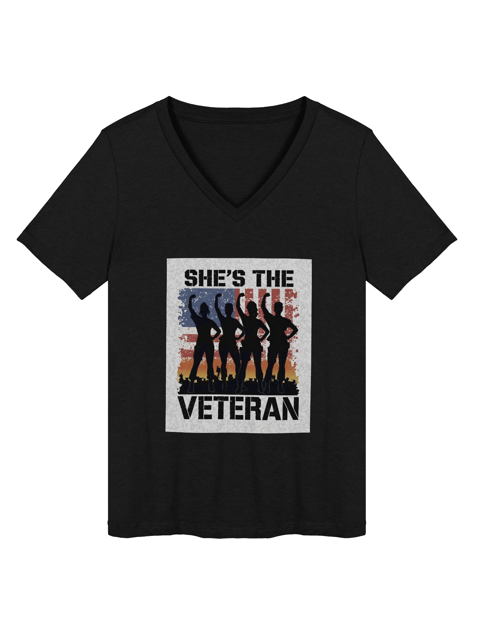 She’s The Veteran Relaxed V-Neck T-Shirt product image (1)