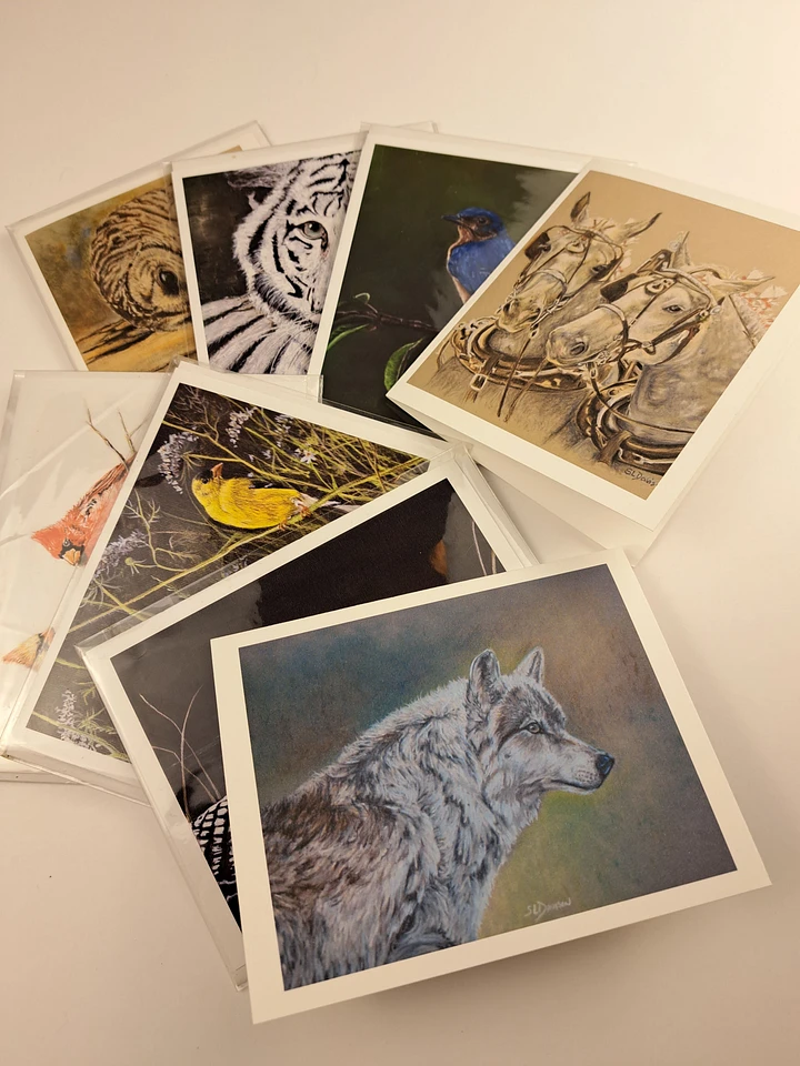 4 Pack of Wildlife Art Greeting Cards - Your Choice - Shipping Included product image (1)