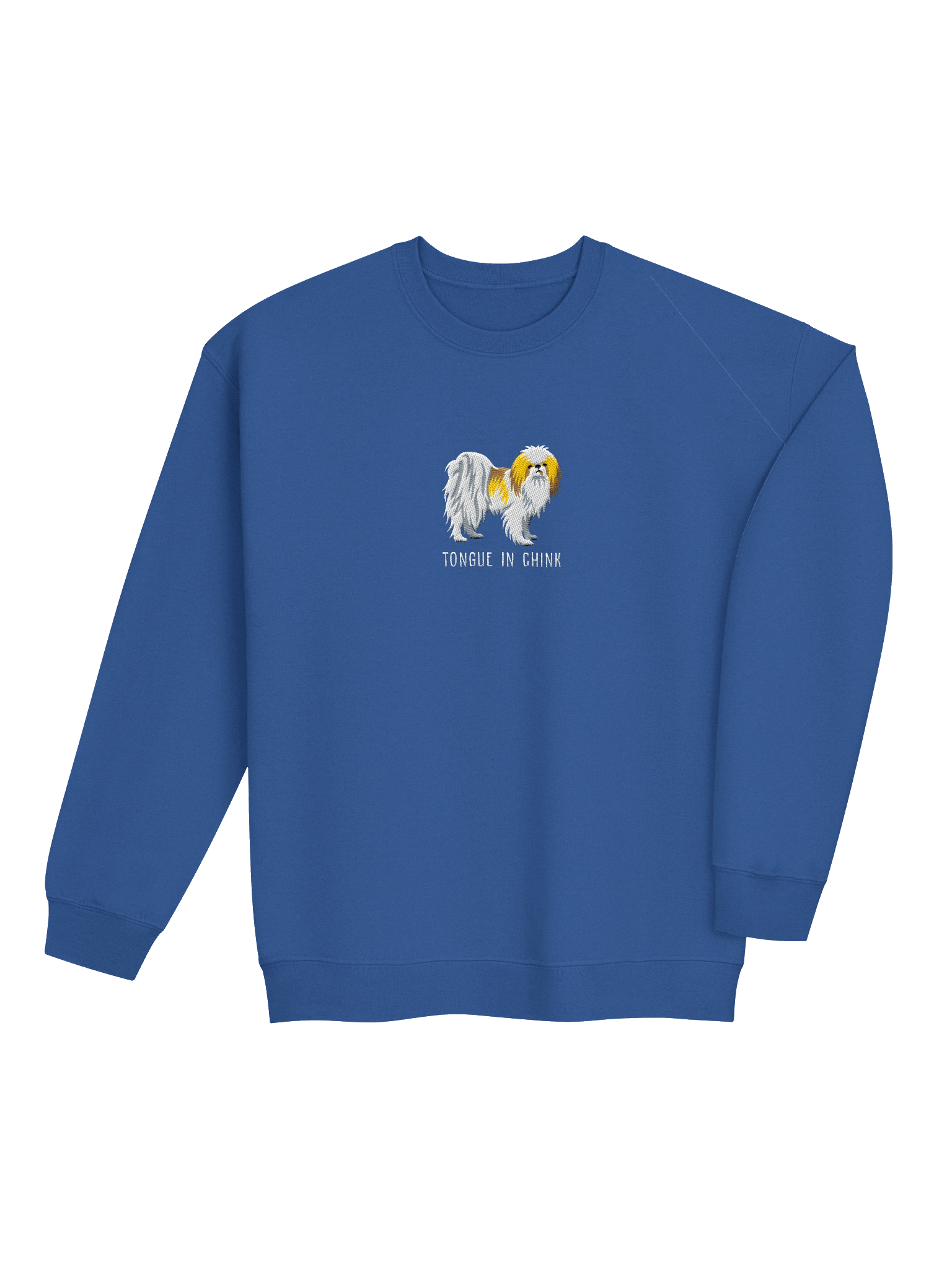 Tongue in Chink Sweatshirt (Embroidered) of a Japanese Chin(Lemon & White) product image (16)