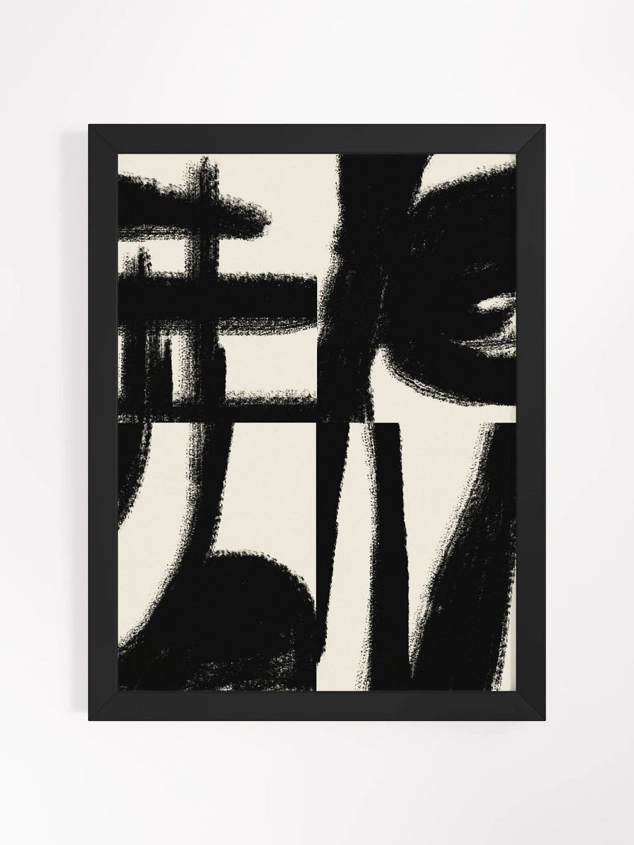 Expressionist Brush Strokes Framed Poster | Dynamic Abstract Art with Modern Elegance product image (3)