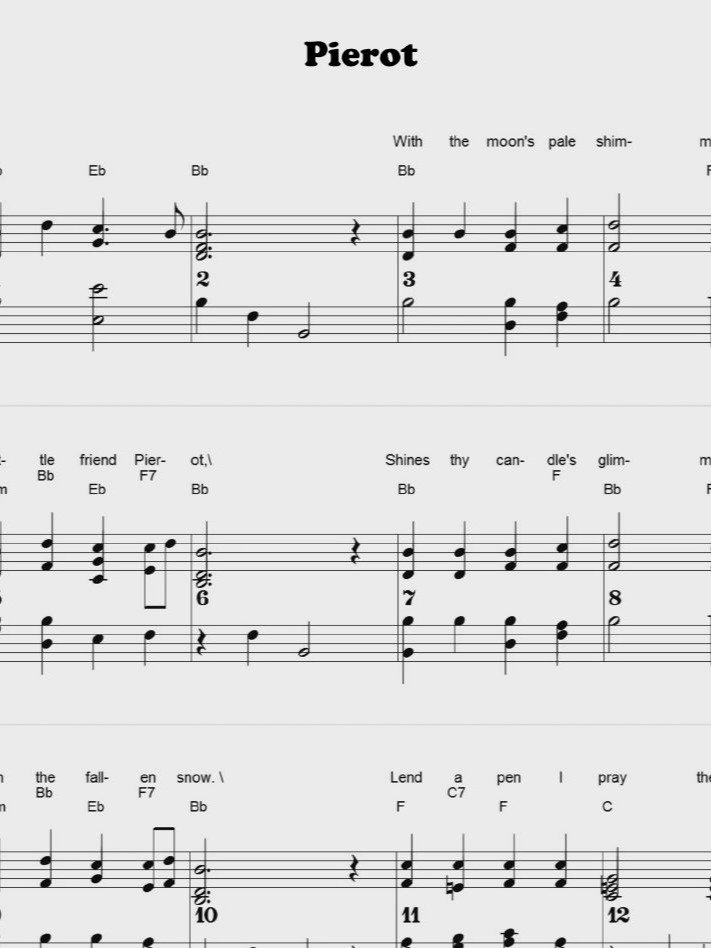 Pierot - CS - Piano sheet music product image (1)