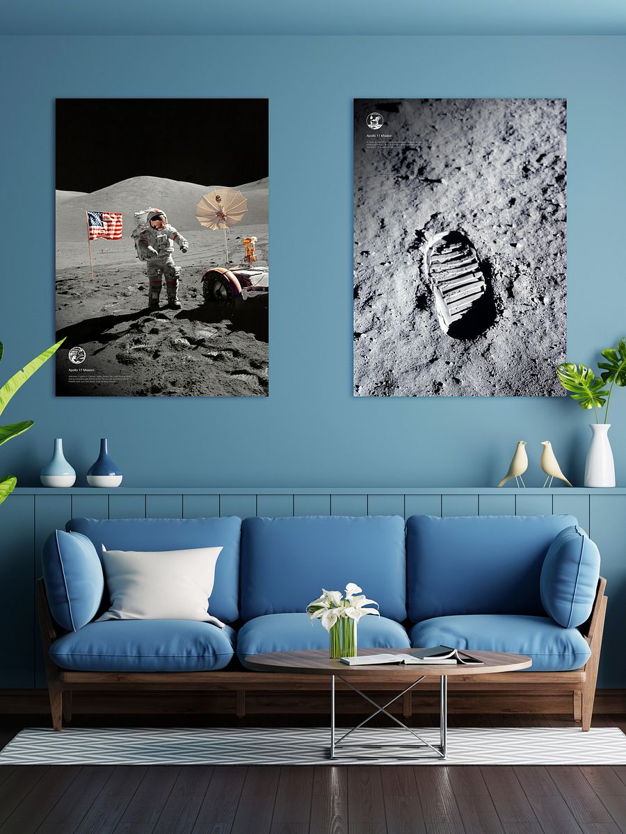 NASA Apollo 17: Astronaut Eugene A. Cernan, Last astronaut on the Moon, 1972 — space poster, space art, photo poster, NASA print product image (3)