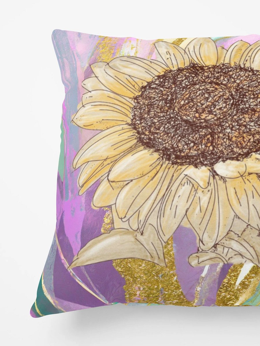 Sunflower Colorful Metallic Throw Pillow product image (4)