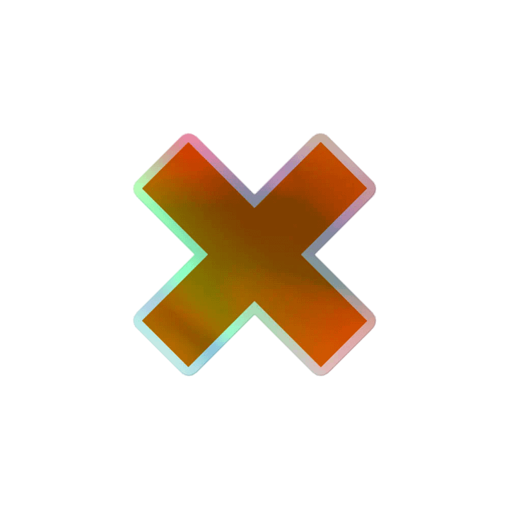 "X" Logo Holographic Sticker product image (1)