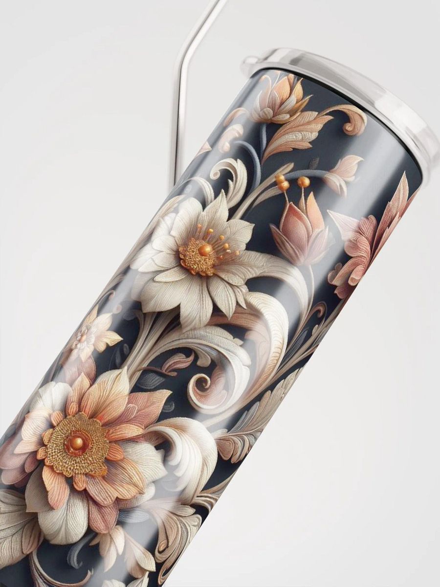 Vintage Floral Stainless Steel Tumbler - Eco-Chic Sipper Delight product image (5)