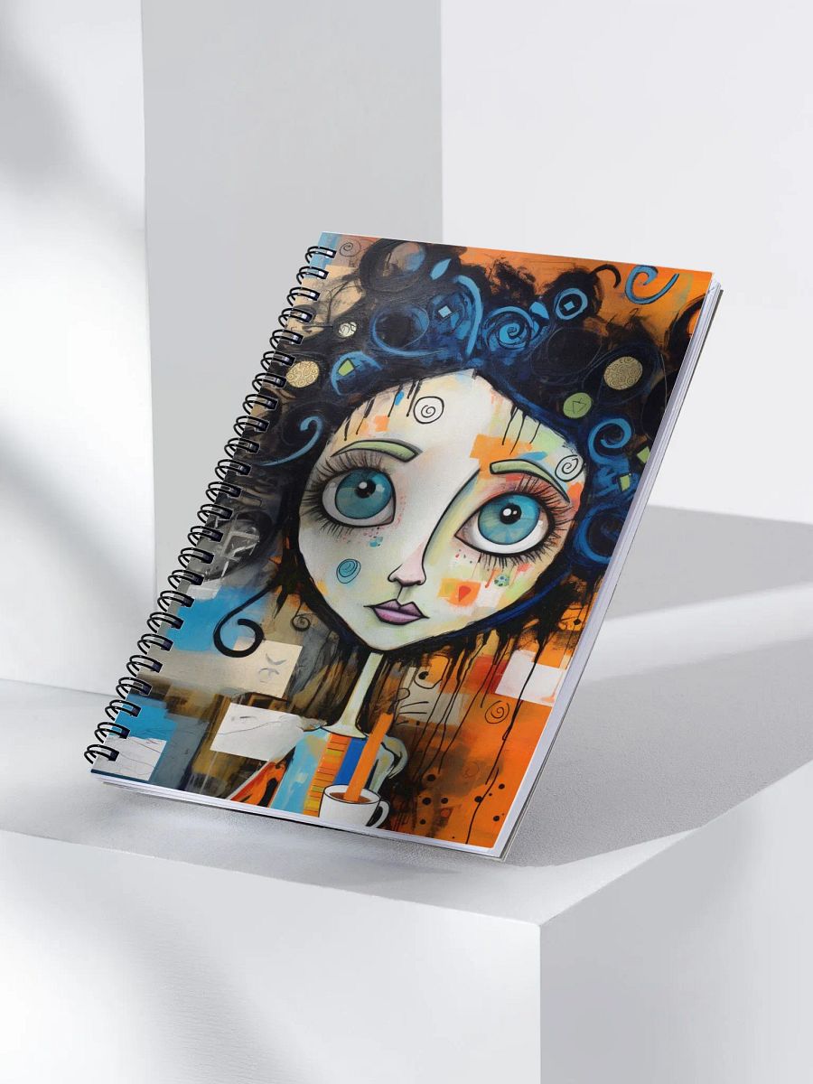 Whimsical Eyes and Curly Hair Spiral Notebook product image (3)