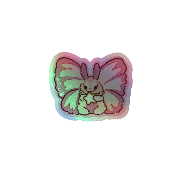 Moth sticker holographic product image (1)