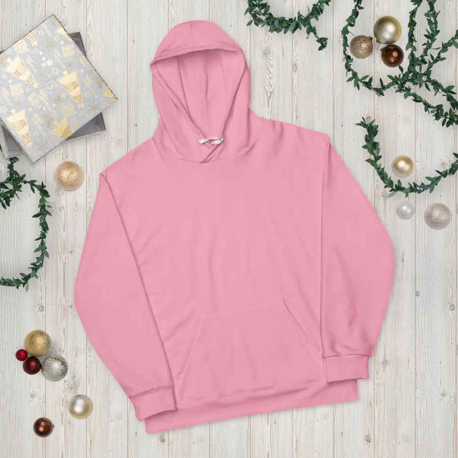 Plain Bubblegum Pink Soft Summer Unisex Recycled Polyester Heavyweight Premium Hoodie by Treasure Pie product image (11)