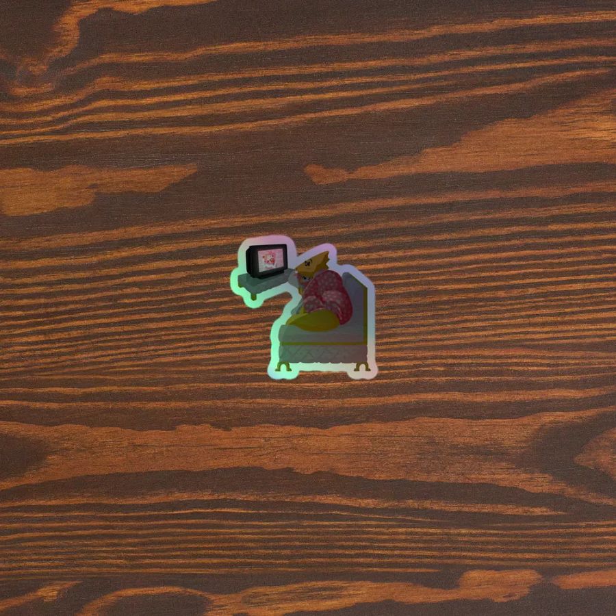 Relaxing Alphys - Holographic Sticker product image (3)
