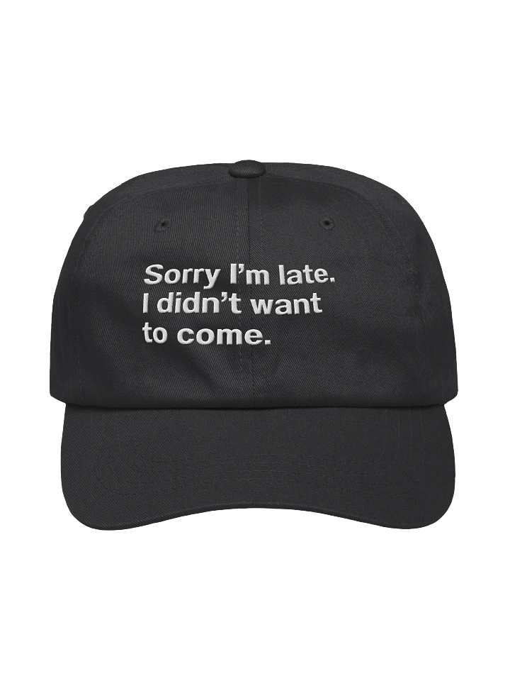 Sorry I'm late. I didn't want to come. Embroidered Hat product image (6)