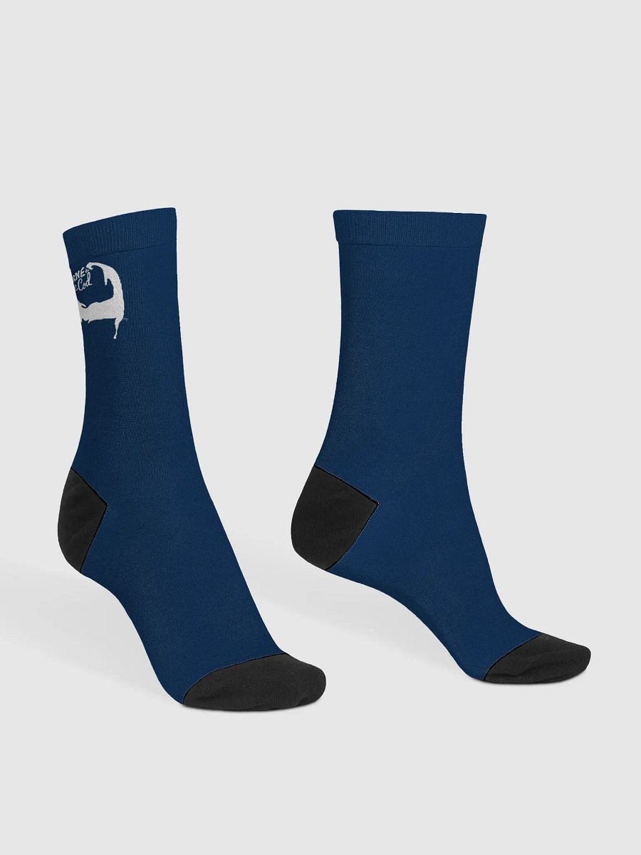 Salty Soles Crew Socks | BOURNE to Cape Cod™ Edition | White Logo on Navy product image (2)