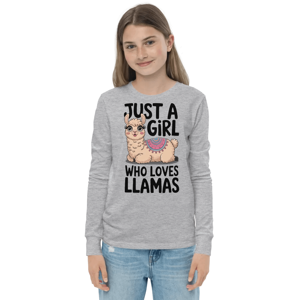 Llama Lover's Long Sleeve Tee for Girls product image (3)