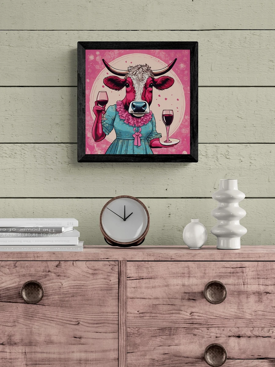 Wine Party Red Cow Framed Art Print product image (1)